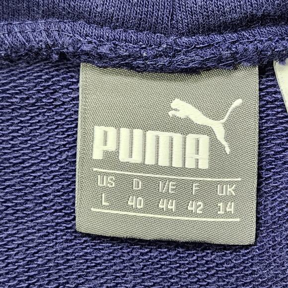 Puma Sweatshirt Women L Purple Funnel Neck French Terry Pullover Logo Athleisure - Picture 5 of 8